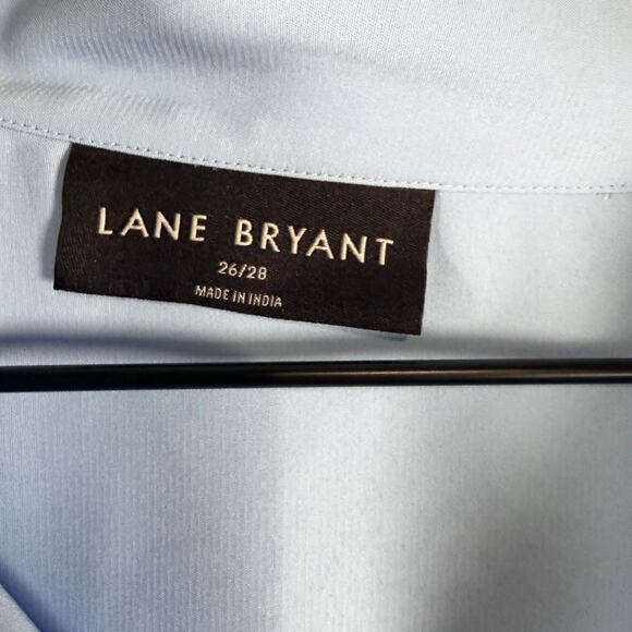 Lane Bryant Easy Collared Button-Down Shirt Blue Relaxed Casual Top Size 26/28 - Picture 4 of 8